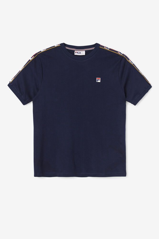 Fila Oliver T-Shirt Navy - Mens - 53046UYTE